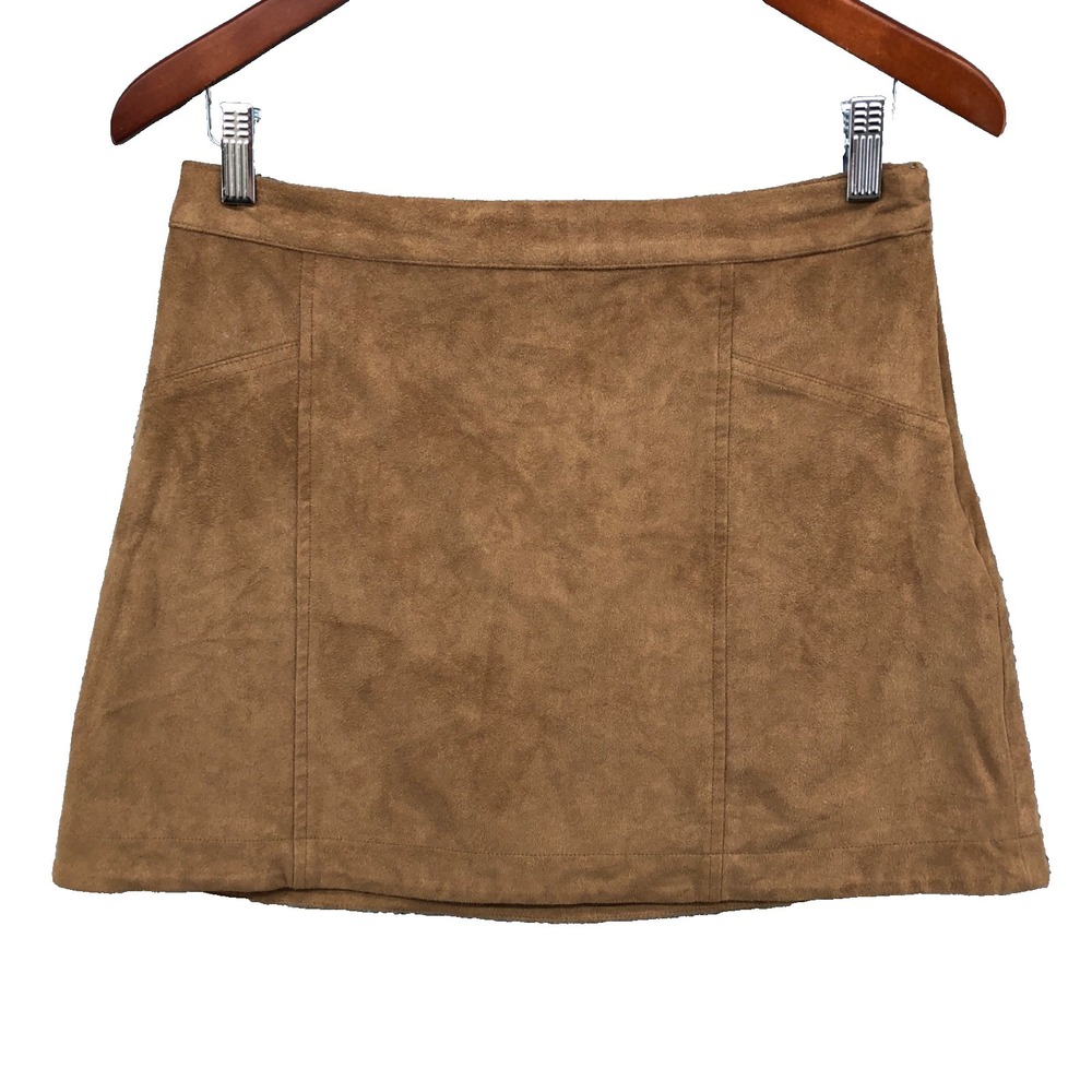 Abercrombie & Fitch Faux Suede Mini Skirt Womens‎ 6 Beige Boho Party Festival
